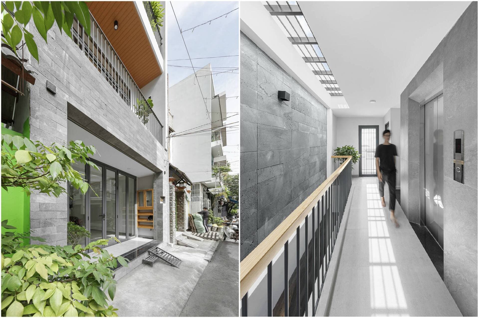 Nhà 4 tầng tại Sài Gòn thoáng đãng hơn hẳn nhờ thay đổi vị trí cầu thang