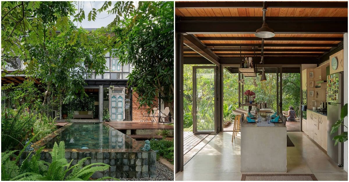 Nhà 225m2 hiếm khi “đổ mồ hôi vì nóng” nhờ sở hữu bể bơi trong veo và vườn cây xanh mát bao quanh