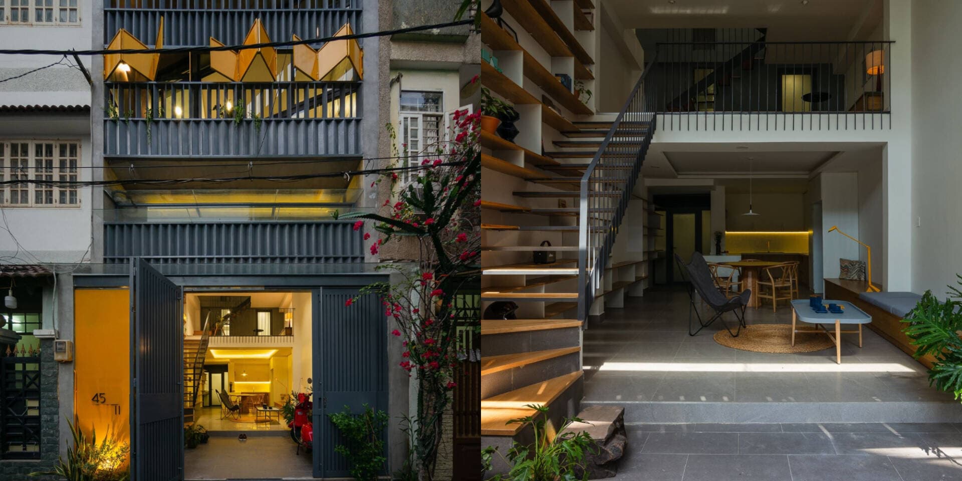 Nhà Nhiêu Tứ 60m2 trong hẻm nhỏ, nổi bật với ô cửa xếp gập và rất hợp công năng