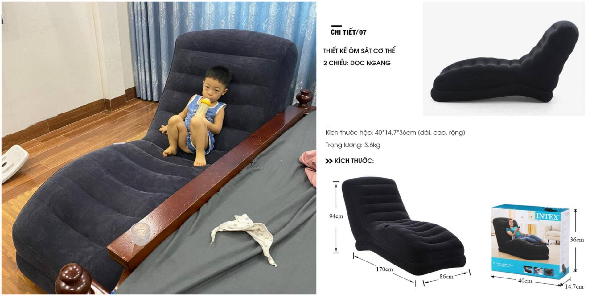 Review: Ghế hơi tựa lưng intex cao cấp 68595 dùng có tốt không? 