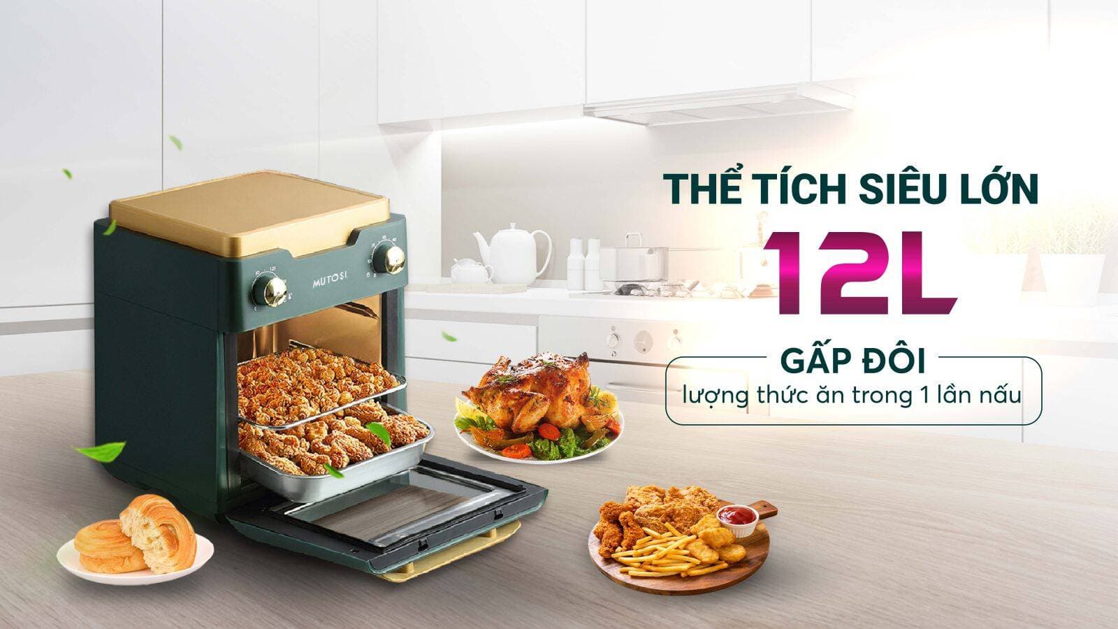Review Nồi chiên không dầu MUTOSI MF-98C dùng có tốt không?