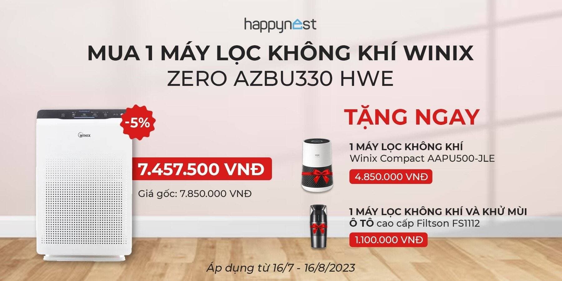Mua 1 Tặng 2: Combo máy lọc không khí khử mùi, diệt khuẩn chất lượng cho gia đình