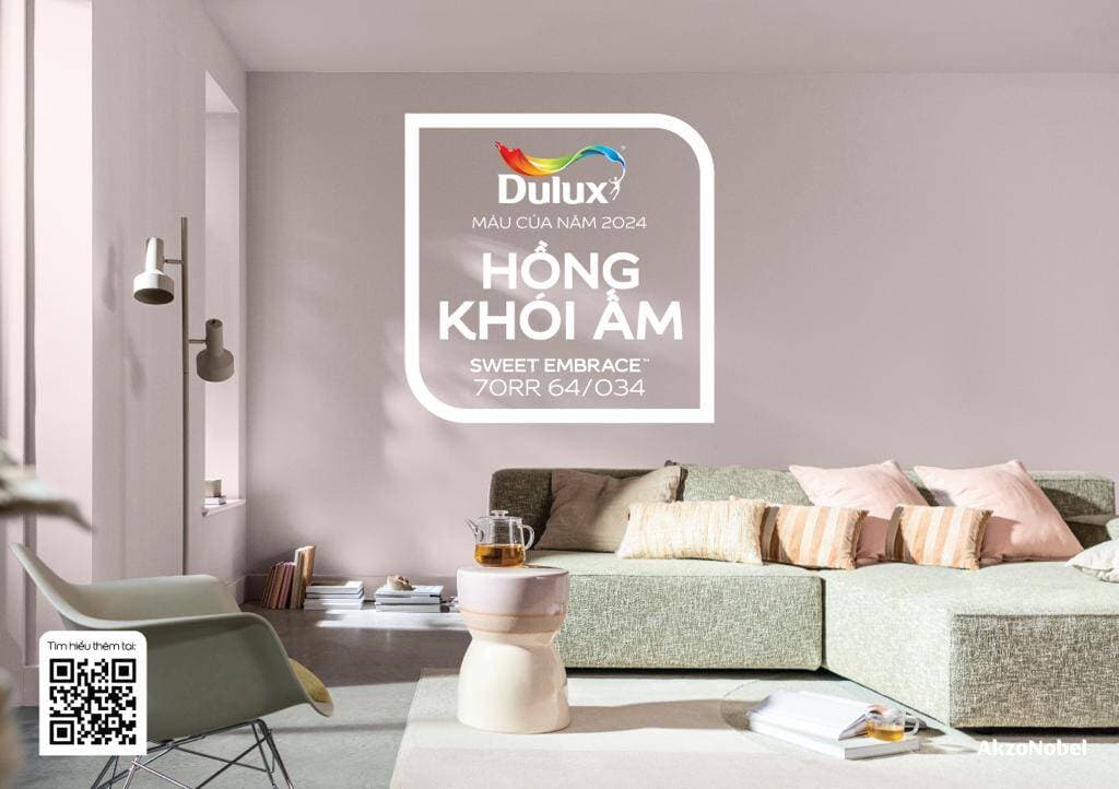 Màu của năm 2024 Hồng Khói Ấm: Ngọt ngào như vòng tay ôm siết