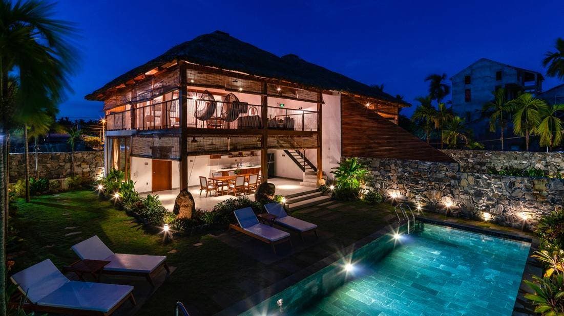 Dấu ấn quê hương đặc trưng của M Villa “mái lá” giữa mênh mông rừng dừa nước mướt xanh ở Quảng Nam