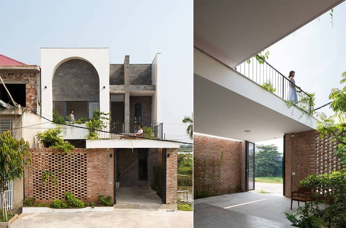 Nhà 2 tầng 150m2 tại Hà Tĩnh tạo không gian sống bình yên bằng sân trong và thông tầng