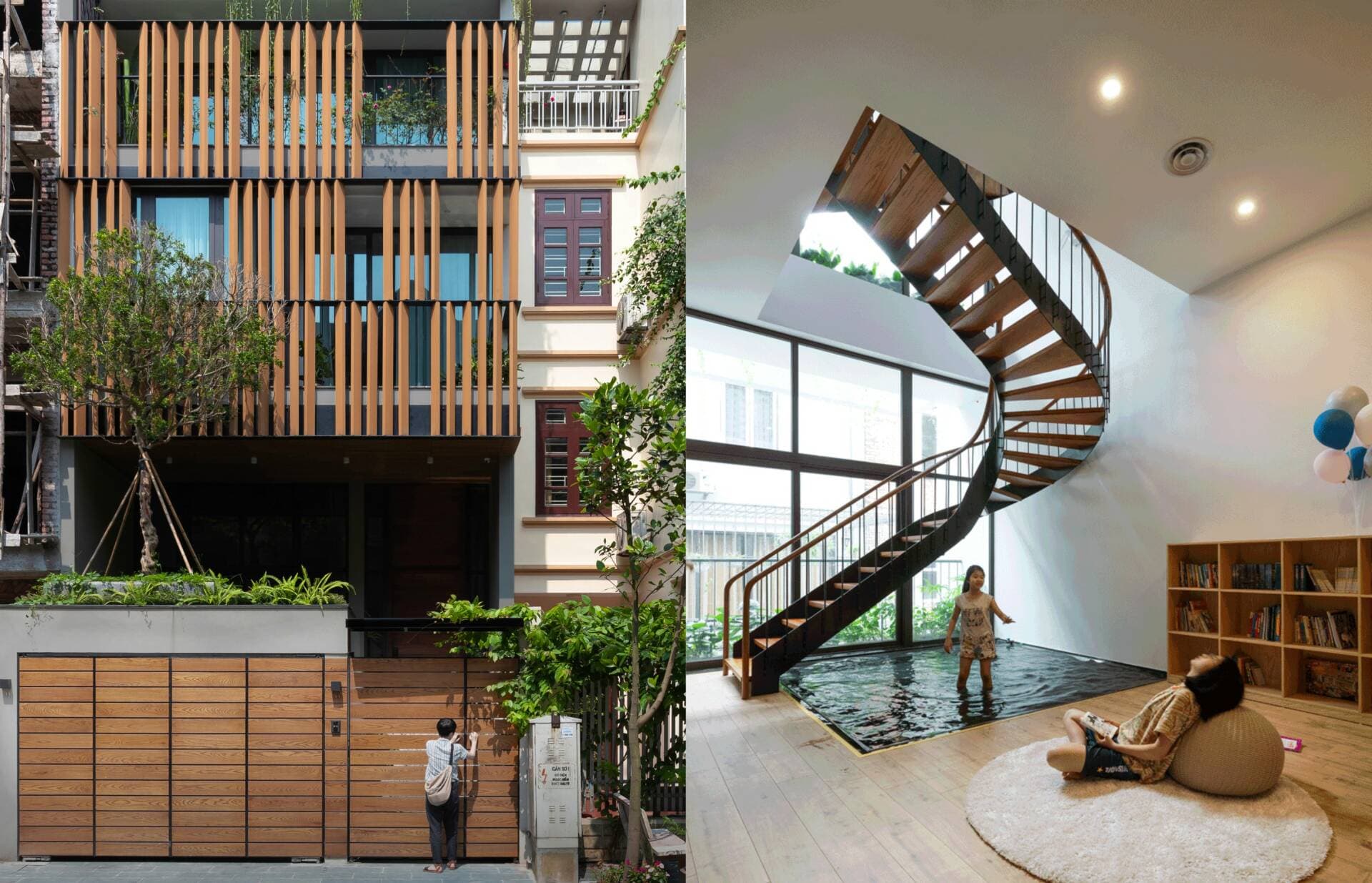LH House - Nhà hướng Tây vẫn mát mẻ nhờ hệ thống lam gỗ mặt tiền và giải pháp thiết kế hợp lý