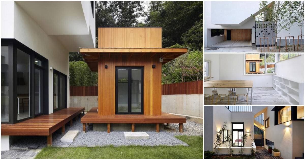 Nhà phố 200m2 thiết kế đơn giản, hiện đại, lấy cây hồng trăm năm tuổi ở sân vườn làm điểm nhấn