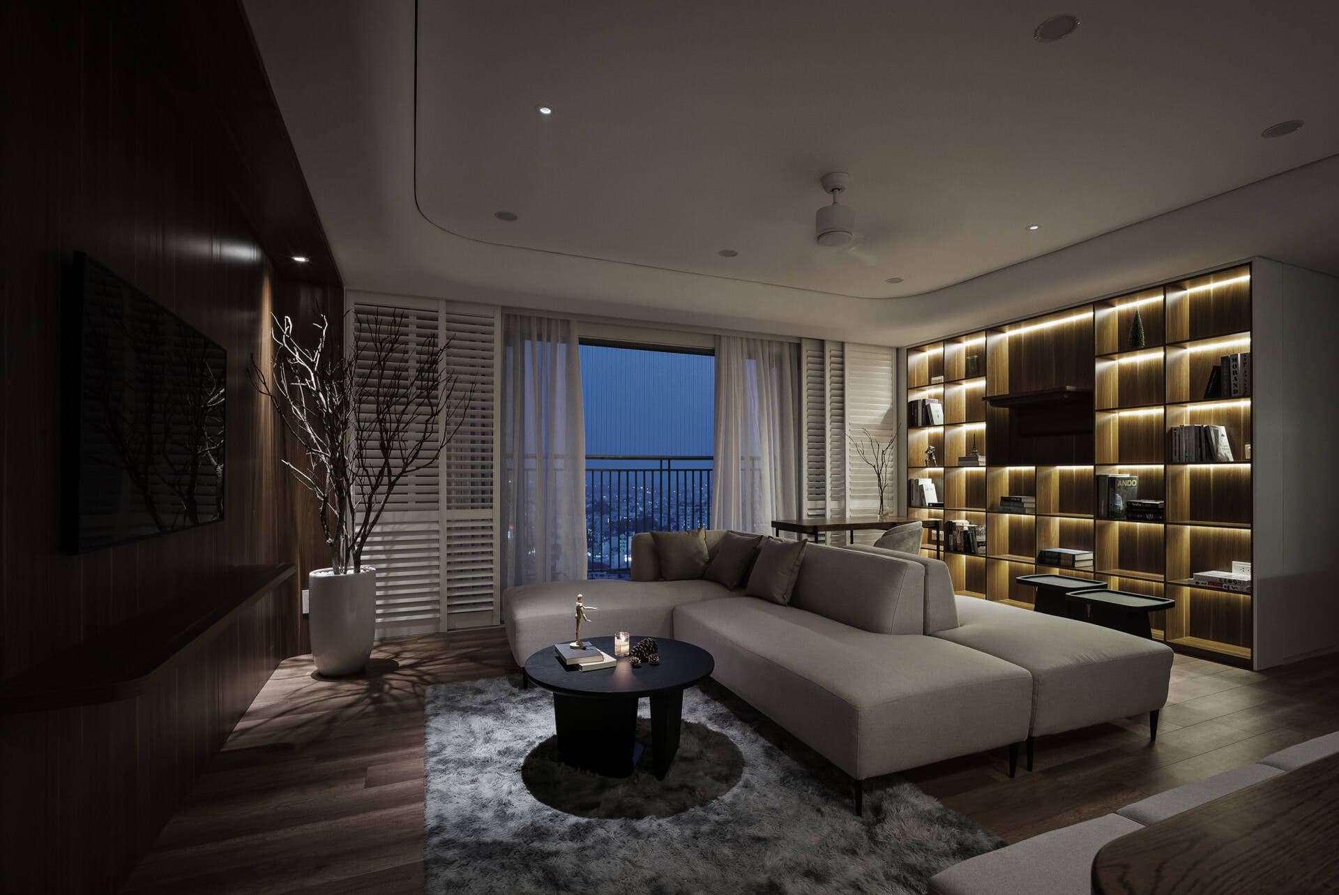 Căn hộ 120m2 hiện đại, dành riêng một không gian để thỏa mãn sở thích đọc sách của gia chủ