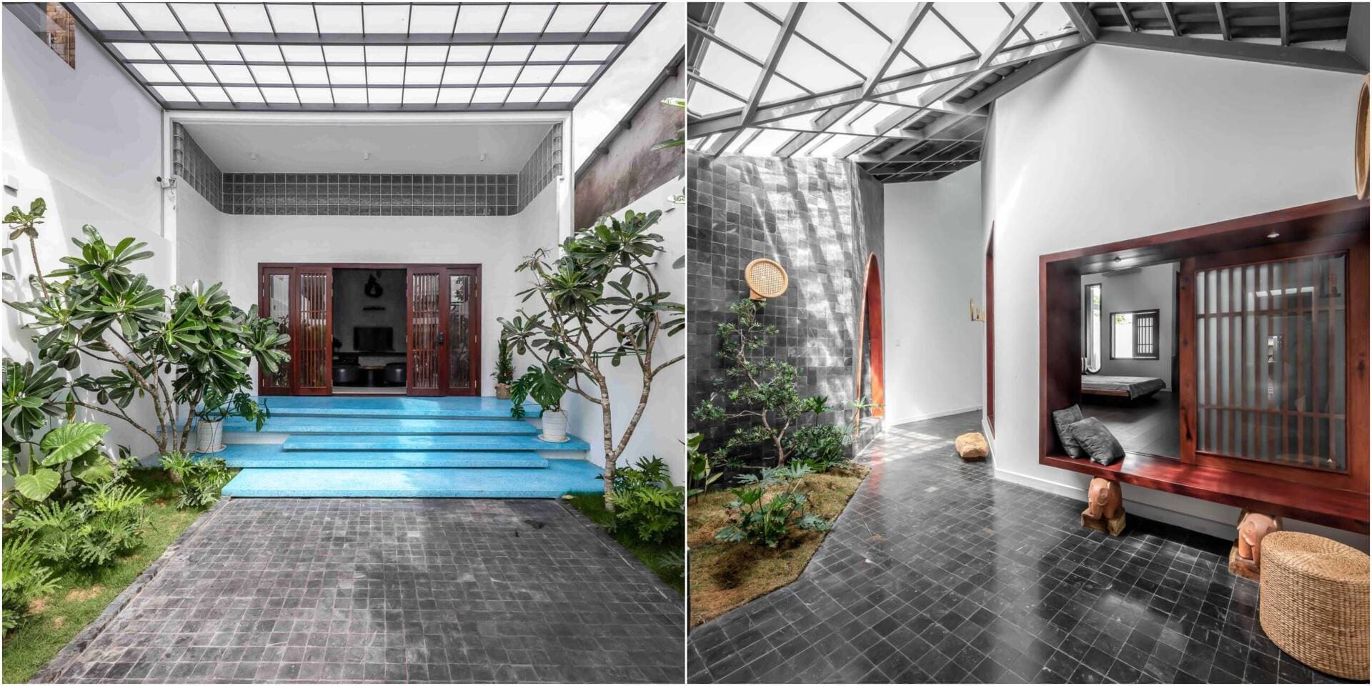 TOP 7 nhà 1 tầng đẹp ứng dụng giếng trời, khe thoáng để thông sáng và làm mát khi vào hè