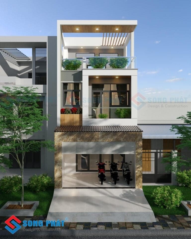 Thiết kế nhà nở hậu mặt tiền 5m sáng mát, thông thoáng