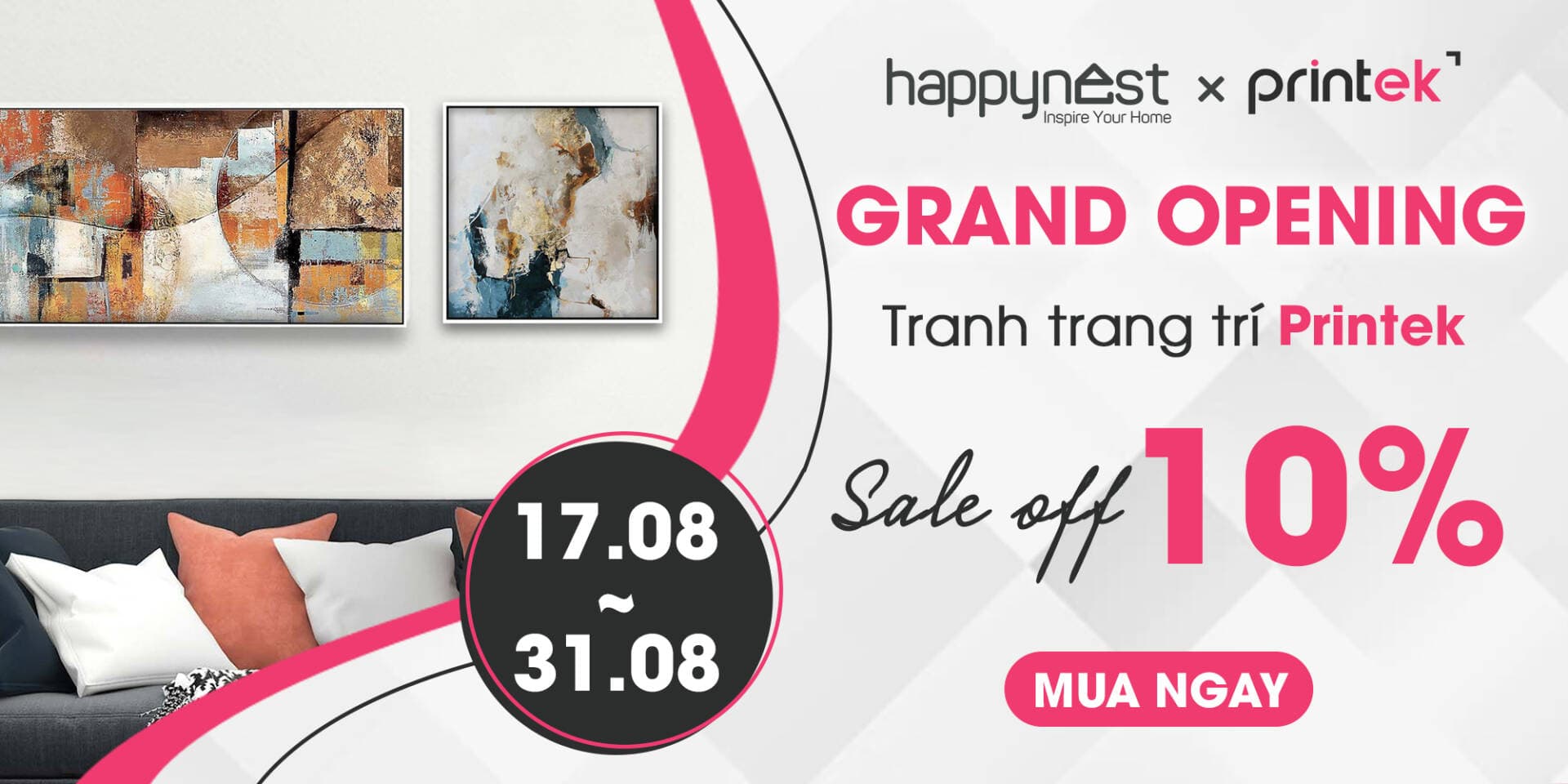 Ưu đãi 10% chào mừng Printek khai trương gian hàng trên Happynest Shop