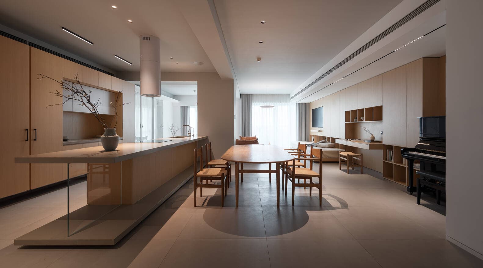 Căn hộ 180m2 bỏ đi 1 phòng ngủ để dành diện tích thiết kế “sân trong”