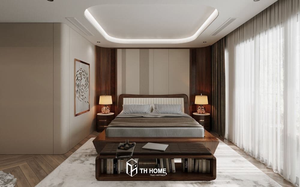 Nghệ thuật kiến tạo không gian sống với căn hộ chung cư gỗ óc chó sang trọng