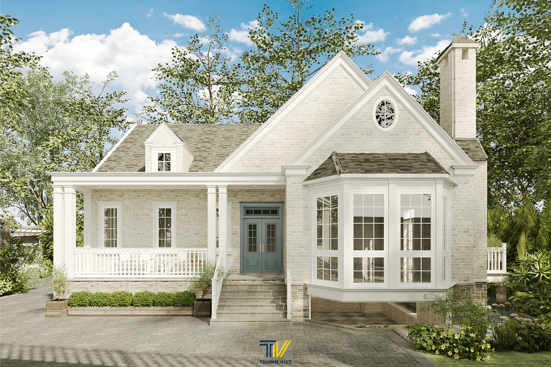 Thiết kế nhà Mỹ Manor Garden House diện tích 200m2