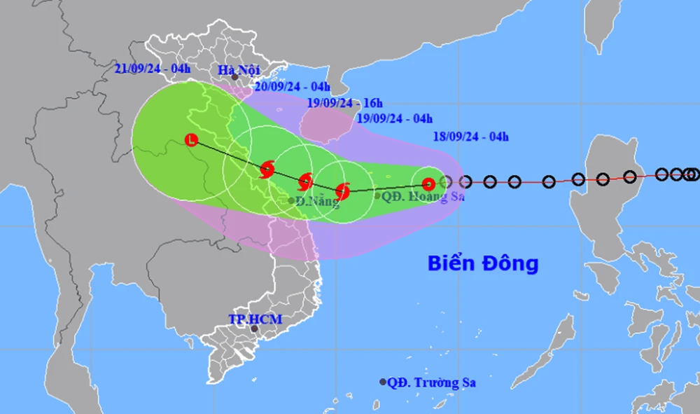 Bão số 4 đã đến đâu rồi? Dự báo thời tiết ngày 19/9/2024
