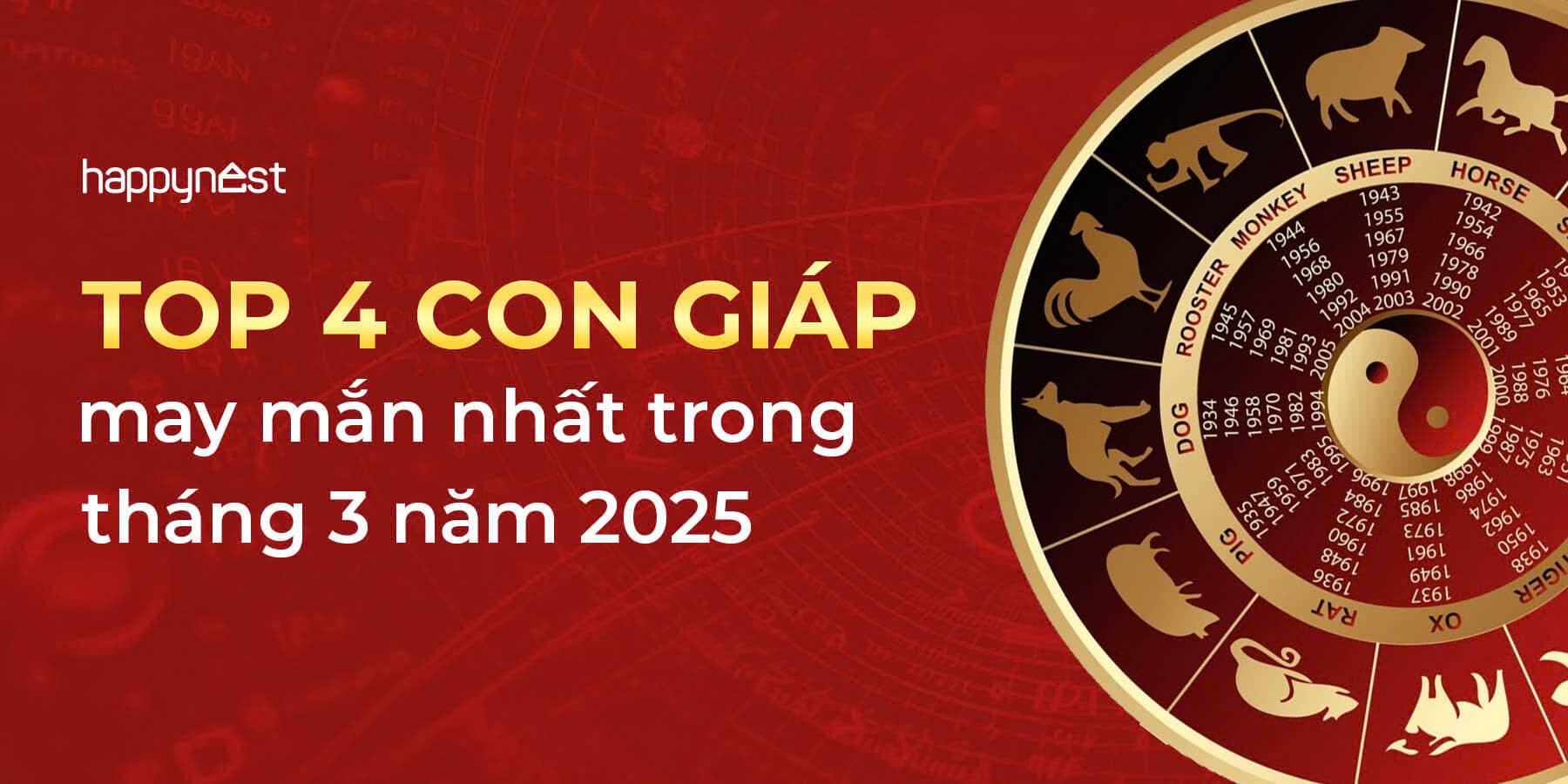 4 con giáp may mắn nhất trong Tháng 3: Tài lộc vượng phát, sự nghiệp thăng hoa