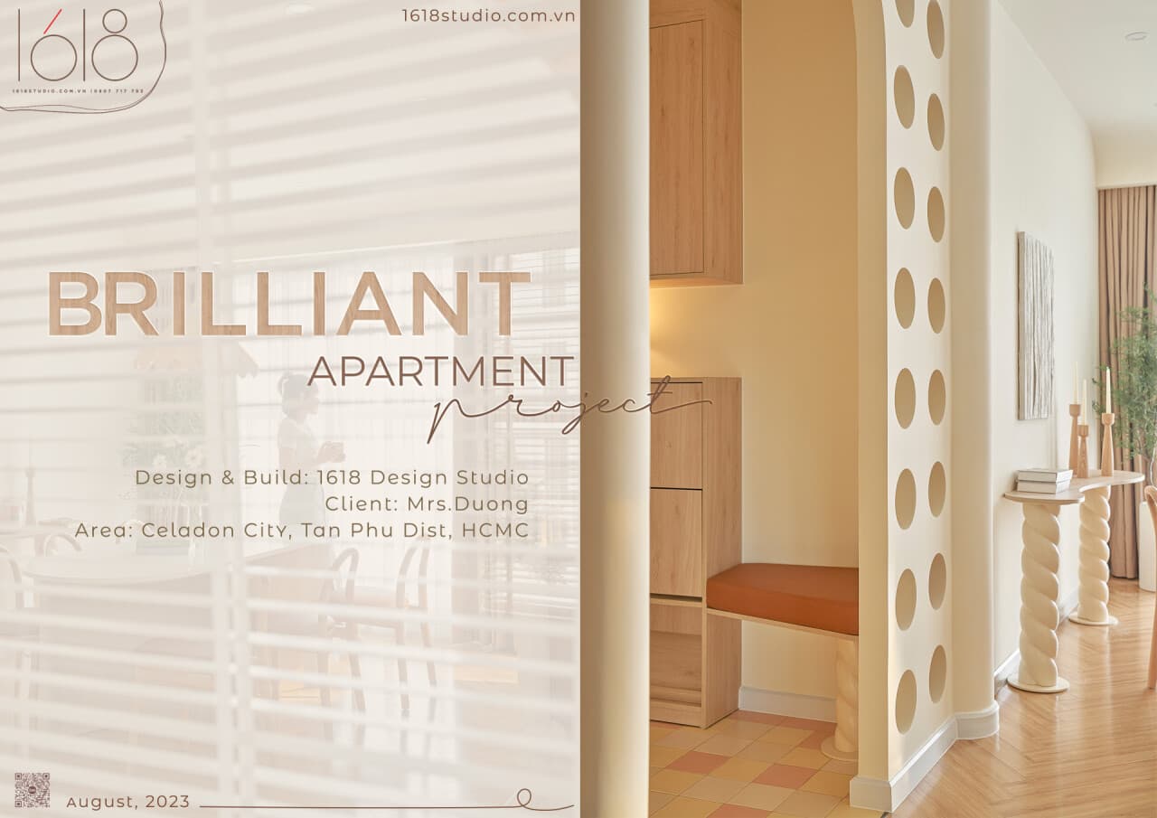 Căn hộ Brilliant Apartment: Gợi cảm hứng mùa thu qua bảng màu pastel và thiết kế đường cong dịu dàng
