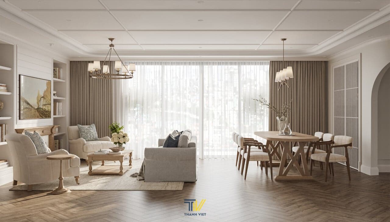 Thiết kế nội thất căn hộ Helen House phong cách Transitional tại Hà Nội