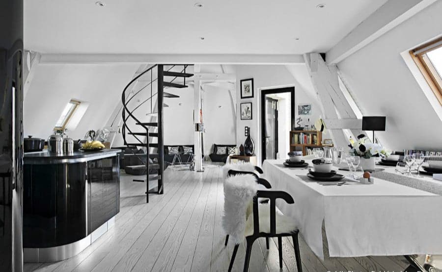 Căn nhà duplex áp mái tại Paris: Cái đẹp được tạo ra từ sự đơn giản và thuần khiết của màu sắc.
