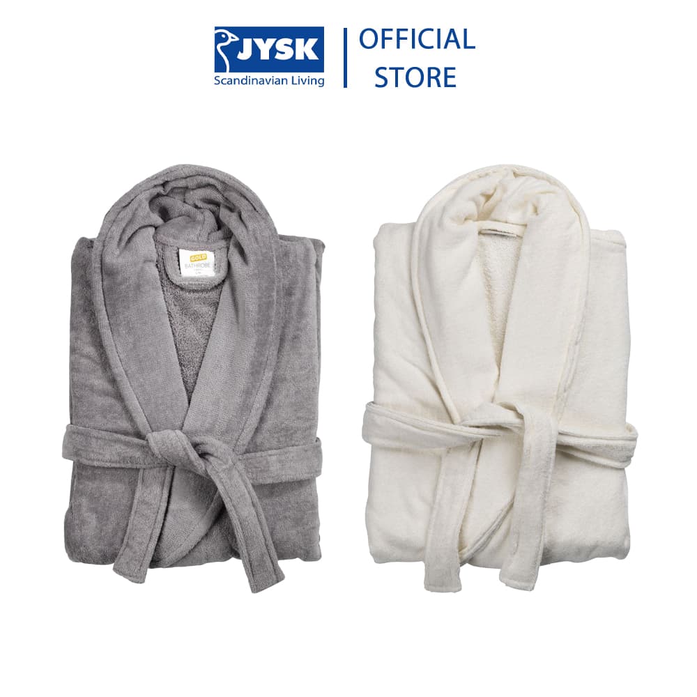Áo choàng tắm | JYSK Tibro | cotton | màu tự nhiên/xám | S/M