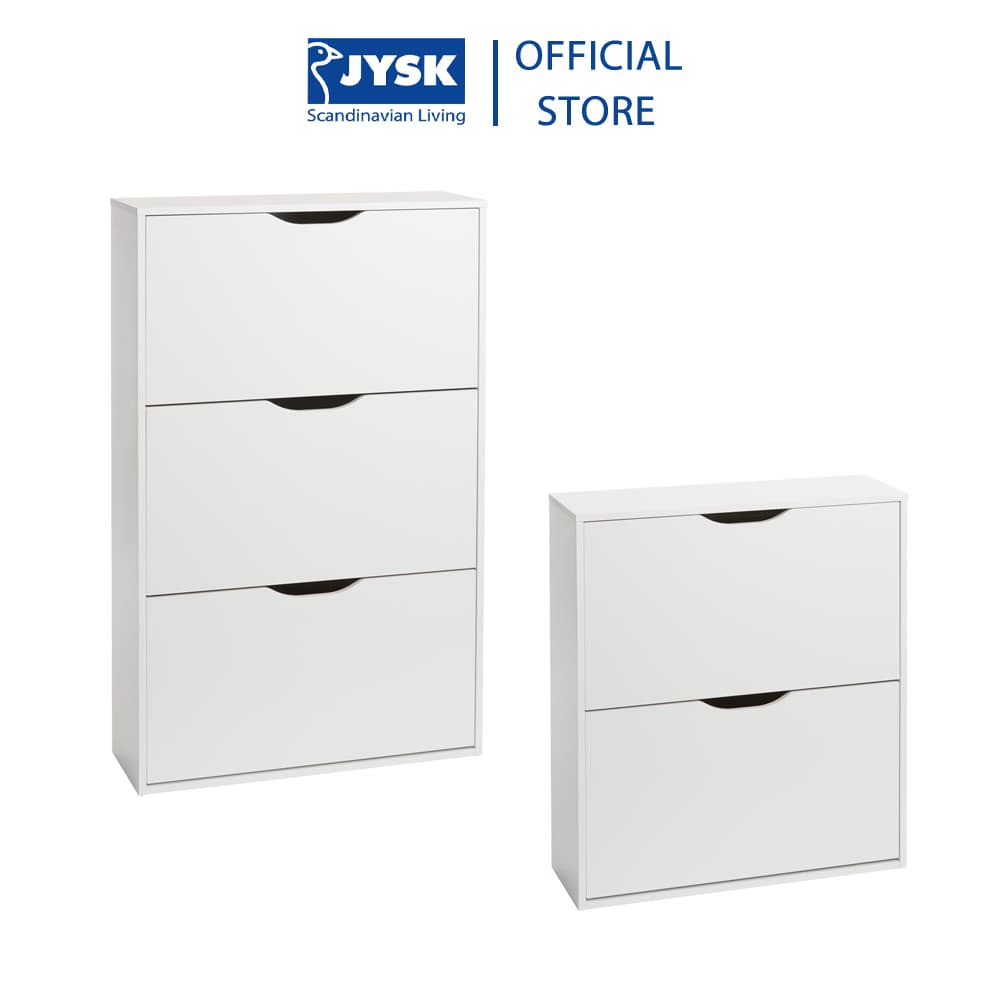 Tủ giày 3 ngăn | JYSK Idskov | gỗ công nghiệp | trắng | R71xS24xC119cm