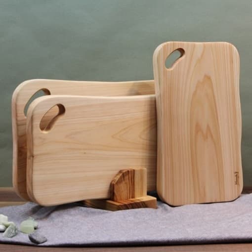 Khay, thớt gỗ thủ công Mimok Hàn Quốc, chất liệu gỗ Hinoki kháng khuẩn tự nhiên, kích thước W41xH22XD2.5cm