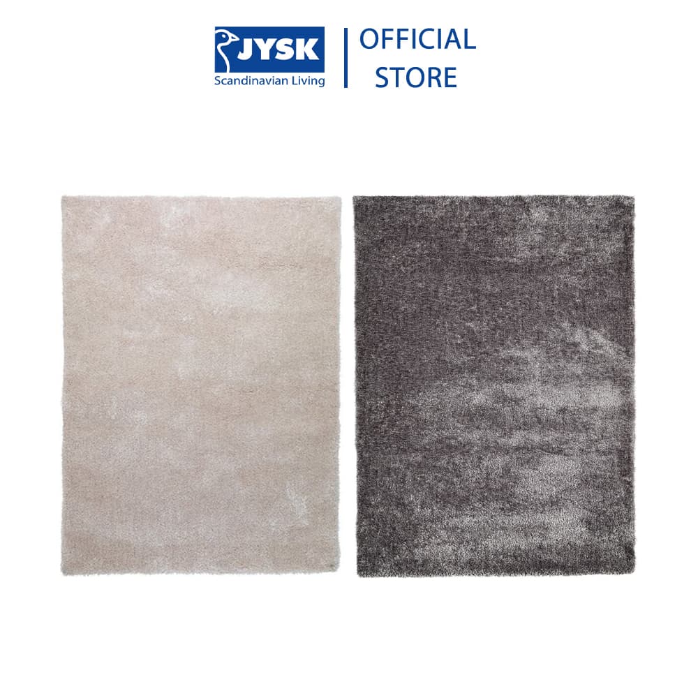 Thảm phòng khách | JYSK Birk | polyester | màu tự nhiên/xám nhạt/be | R140xD200cm