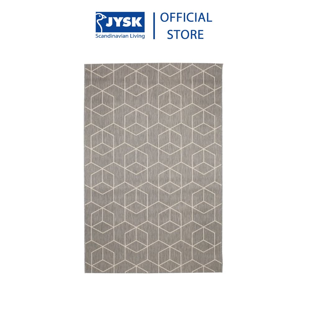Thảm phòng khách | JYSK Balsatre | polypropylene | xám/ trắng | R133xD195cm