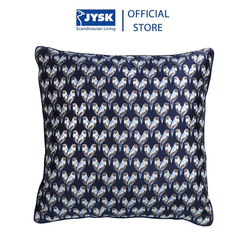 Gối trang trí | JYSK Horndrager | vải polyester xanh dương | 45x45cm
