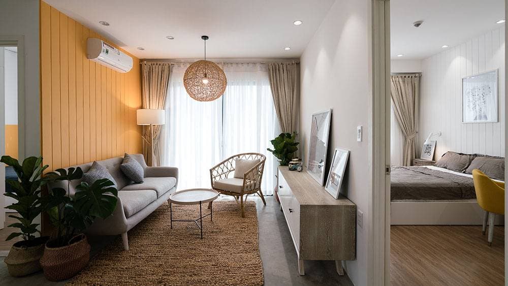 Căn hộ tối giản với sự kết hợp hài hòa 2 màu trắng - vàng của cô nàng độc thân ở TP Hồ Chí Minh