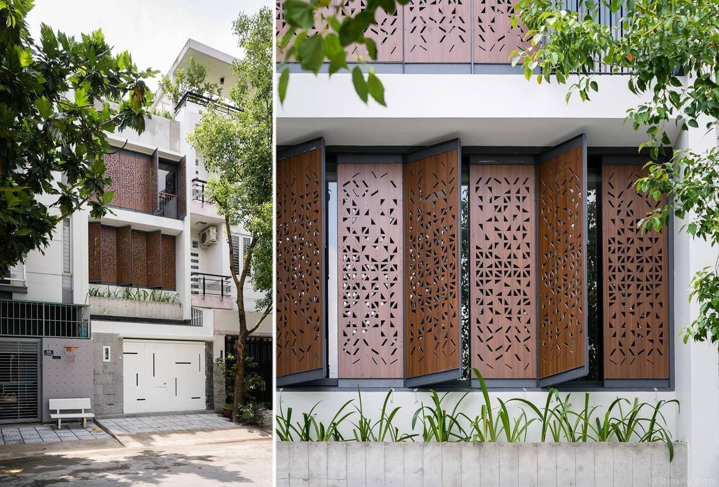 The Lee House: Ngôi nhà áp dụng mạng biến điệu hình học vào mặt tiền, giúp khai thác tầm nhìn hiệu quả