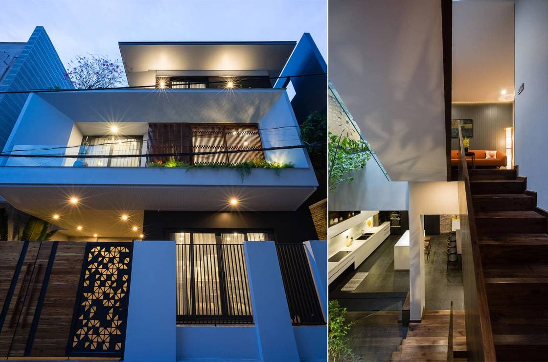 Nhà Đống Đa - nhà phố hiện đại trên mảnh đất chéo cạnh nhưng vẫn tối ưu từng không gian sống