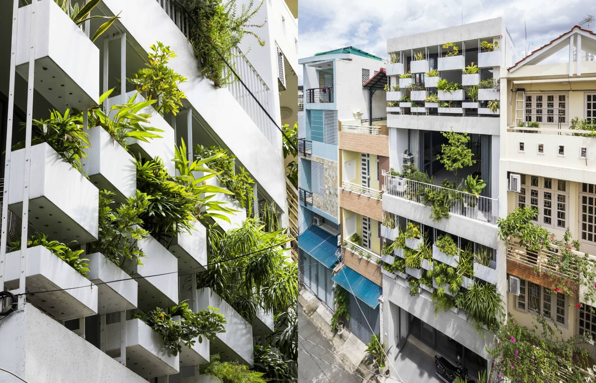 SR-1 House: Mát mắt với nhà phố 4 tầng sở hữu mặt tiền ngập tràn cây xanh