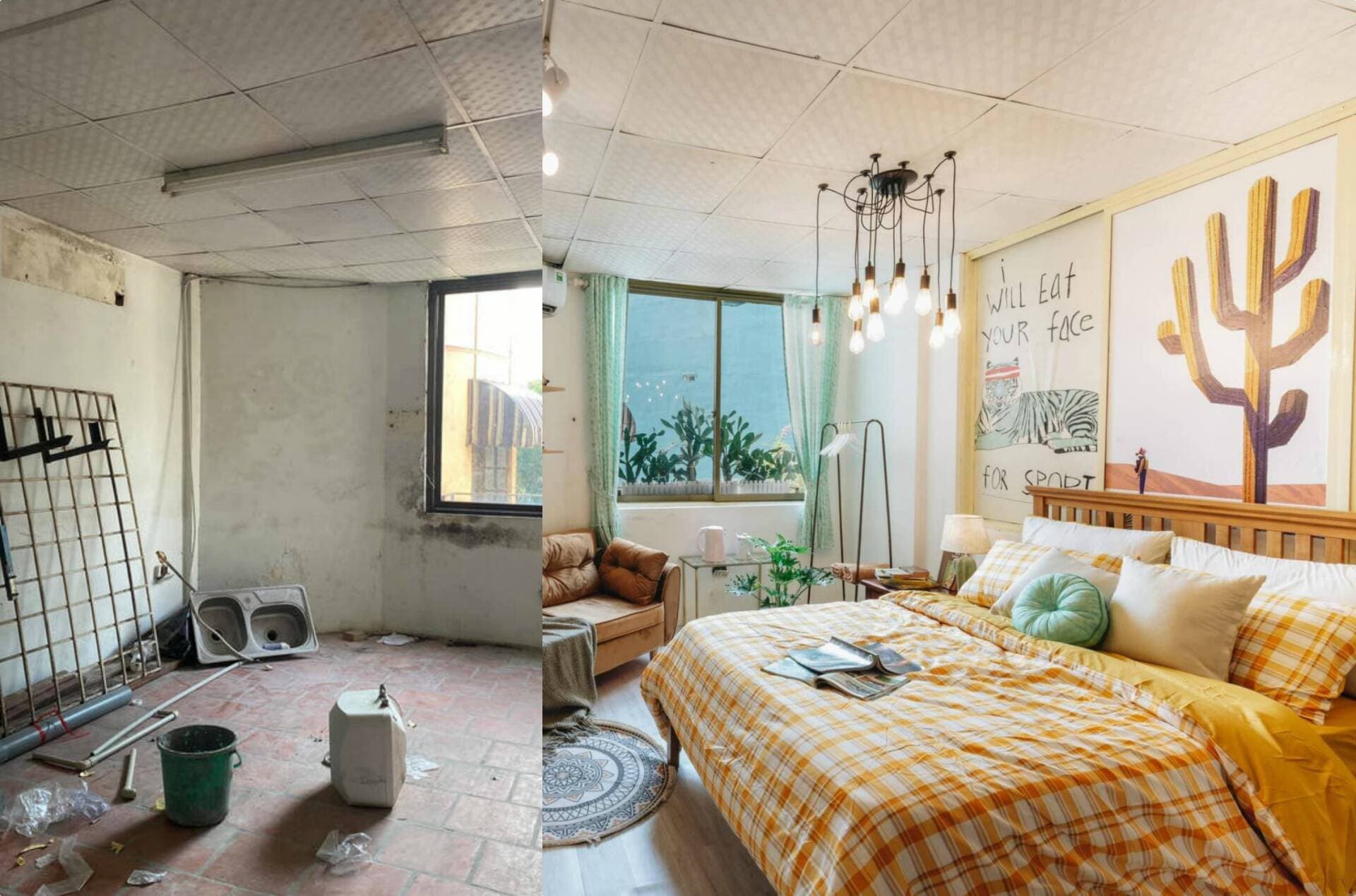 Cải tạo nhà kho 15m2 thành căn phòng phong cách Hàn Quốc trong 1 tuần, chi phí khoảng 60 triệu đồng