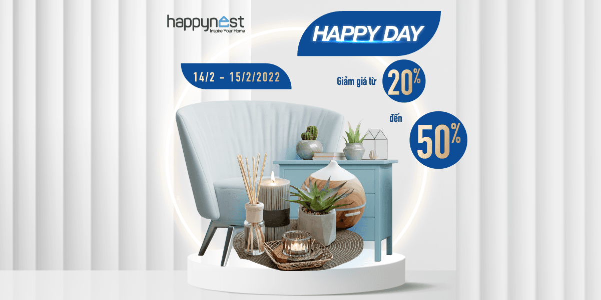 Happy Day duy nhất 2 ngày 14-15/02, giảm tới 50% loạt sản phẩm hot nhất trên Happynest Shop