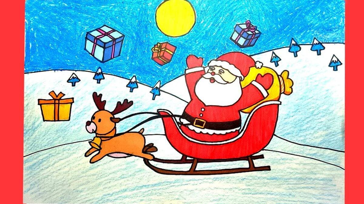 7 Cách vẽ ông già Noel đơn giản, cute, chỉ vài bước cho bé
