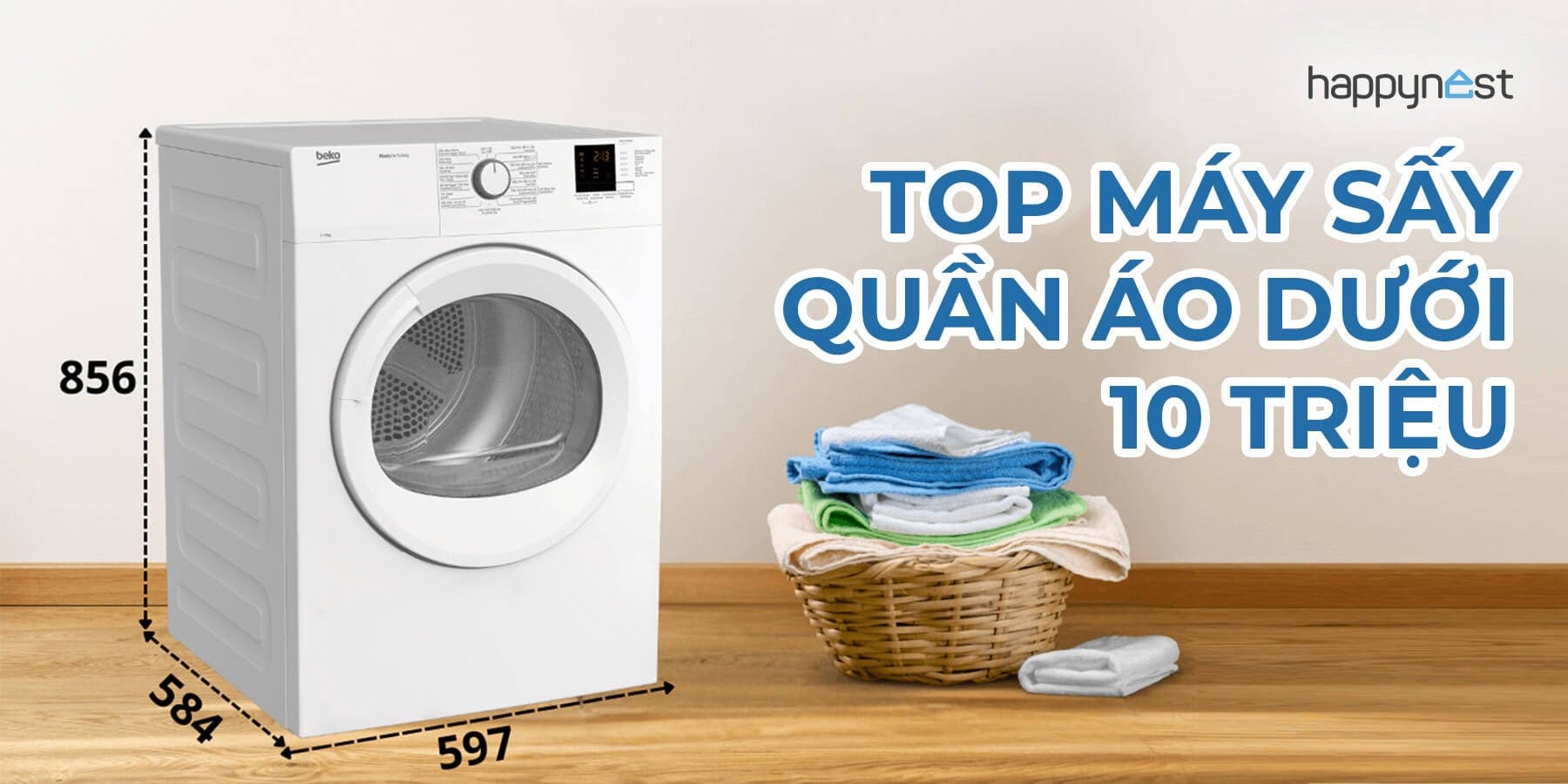 Top 3 máy sấy quần áo dưới 10 triệu cho gia đình 3–5 người