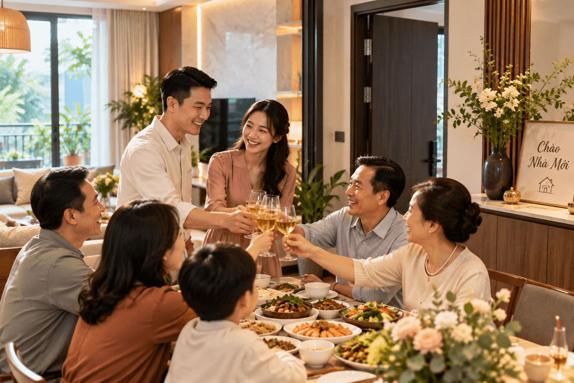 Tân gia là gì? Cách tổ chức tiệc tân gia nhà mới ý nghĩa, ấm cúng