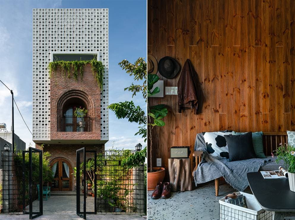 Tận dụng ưu điểm gần sông, Cội House thiết kế mặt tiền bông gió để mang nắng gió vào nhà