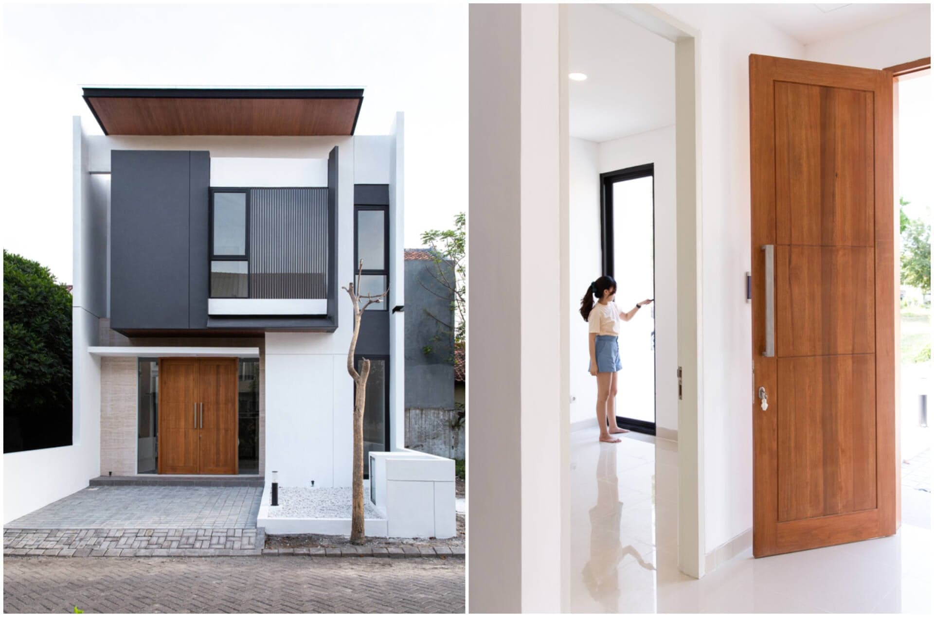 Nhà phố 2 tầng 84m2 ứng dụng mặt tiền đa lớp để chống nóng và lấy sáng tự nhiên
