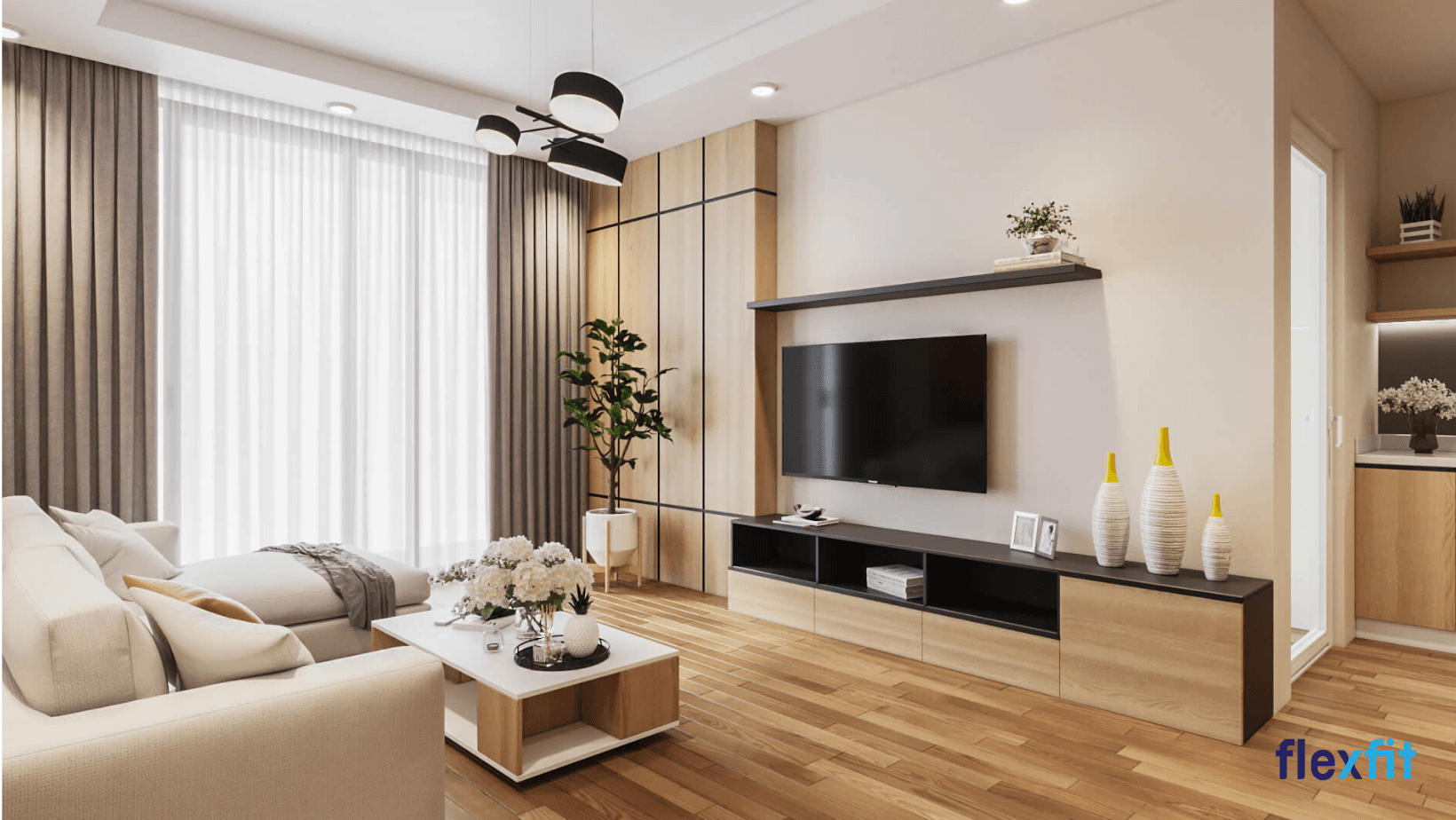 Căn hộ thiết kế nhẹ nhàng nhưng vẫn đầy đủ tiện nghi, thoải mái