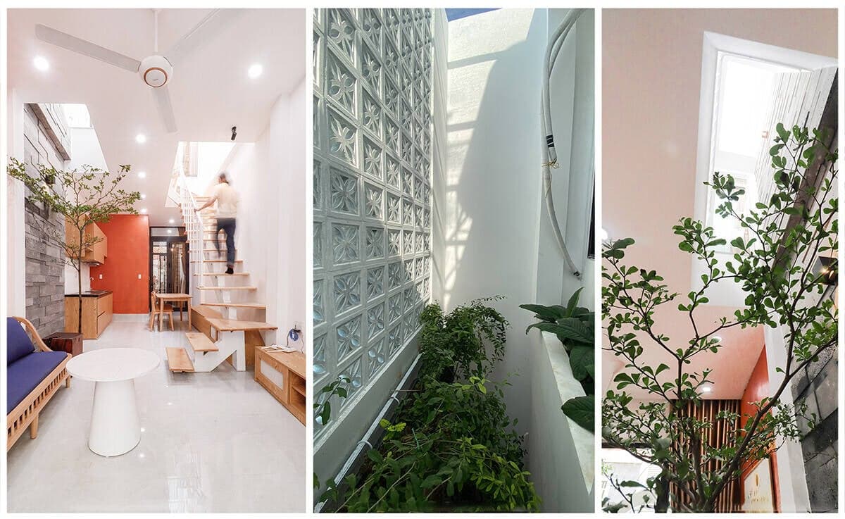 Nhà Đà Nẵng sau cải tạo giải quyết được đề bài: 49m2 trong hẻm, không có ánh sáng tự nhiên