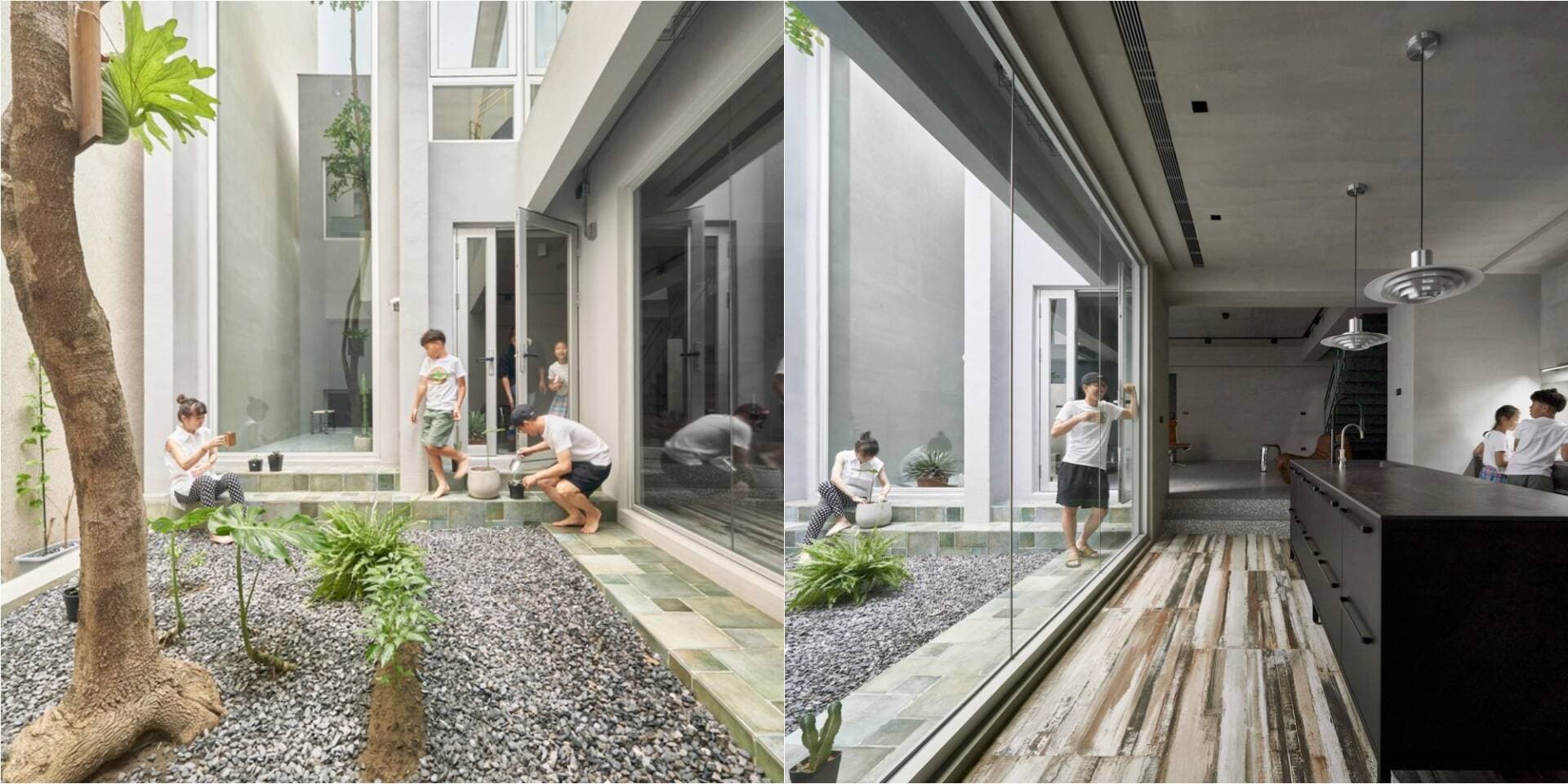 Thiết kế sân trong thành “công viên” riêng của gia đình để “dạo chơi” giữa dân cư đông đúc