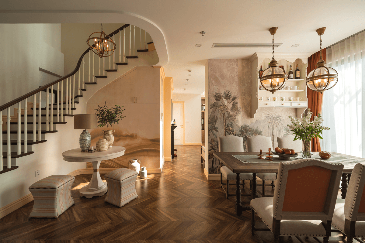 Gia chủ tại Hưng Yên chi 3 tỷ đồng để thiết kế căn hộ duplex theo tinh thần của thương hiệu Ralph Lauren