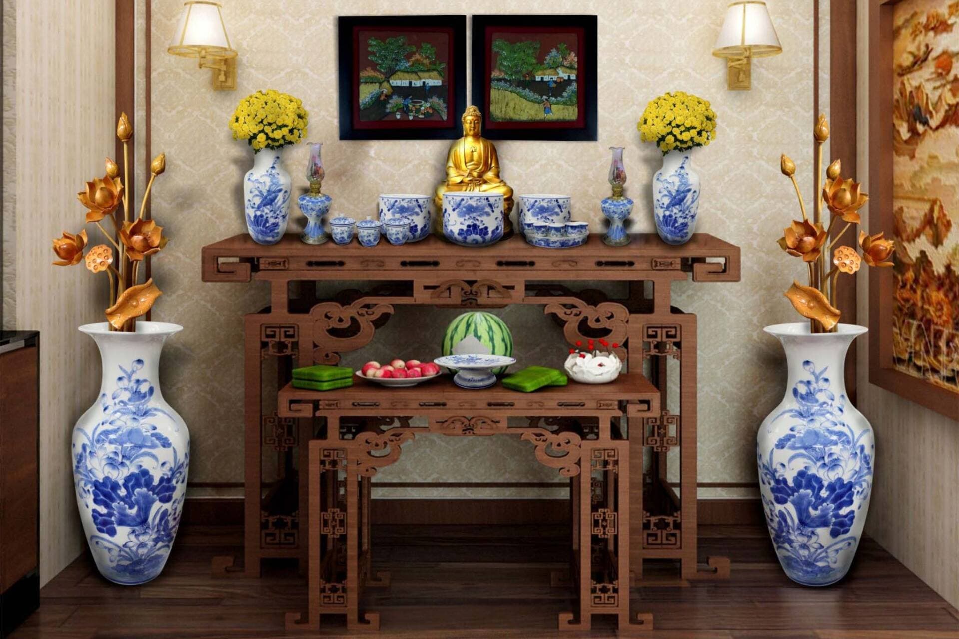 Cách đặt bát hương trên bàn thờ đúng phong thủy