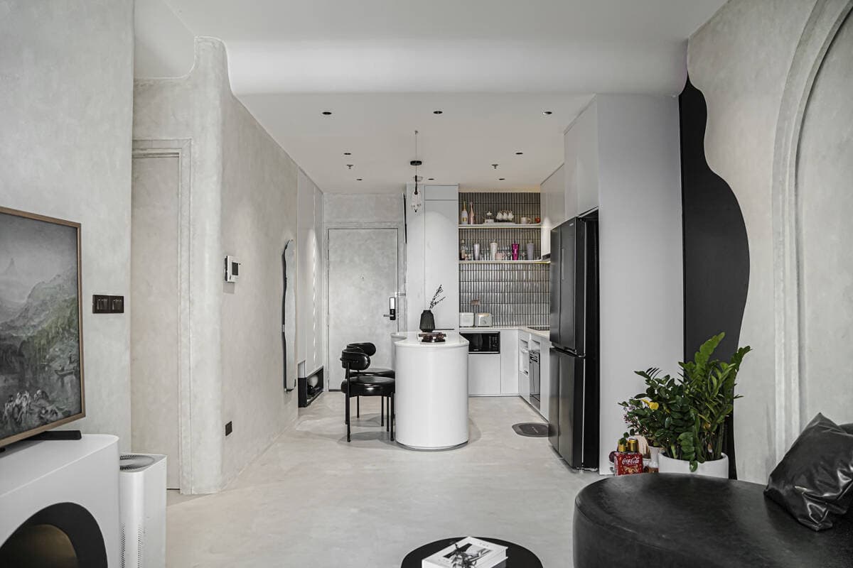 Căn hộ 75m2 tại quận Phú Nhuận thiết kế tường cong dựa trên hình ảnh sóng biển
