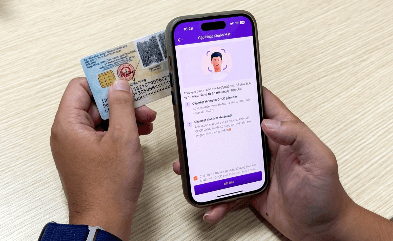 Làm sao để xác thực sinh trắc học khi điện thoại không có NFC
