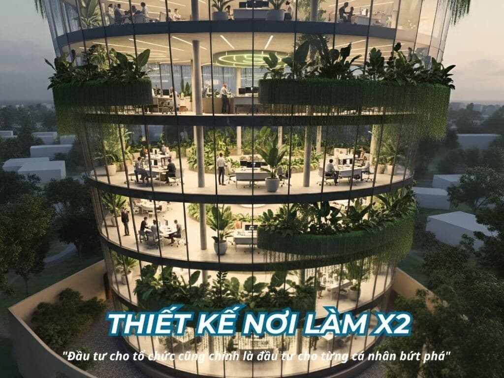Thiết kế văn phòng X2 không gian làm việc hiện đại mang lại năng suất và sáng tạo gấp đôi