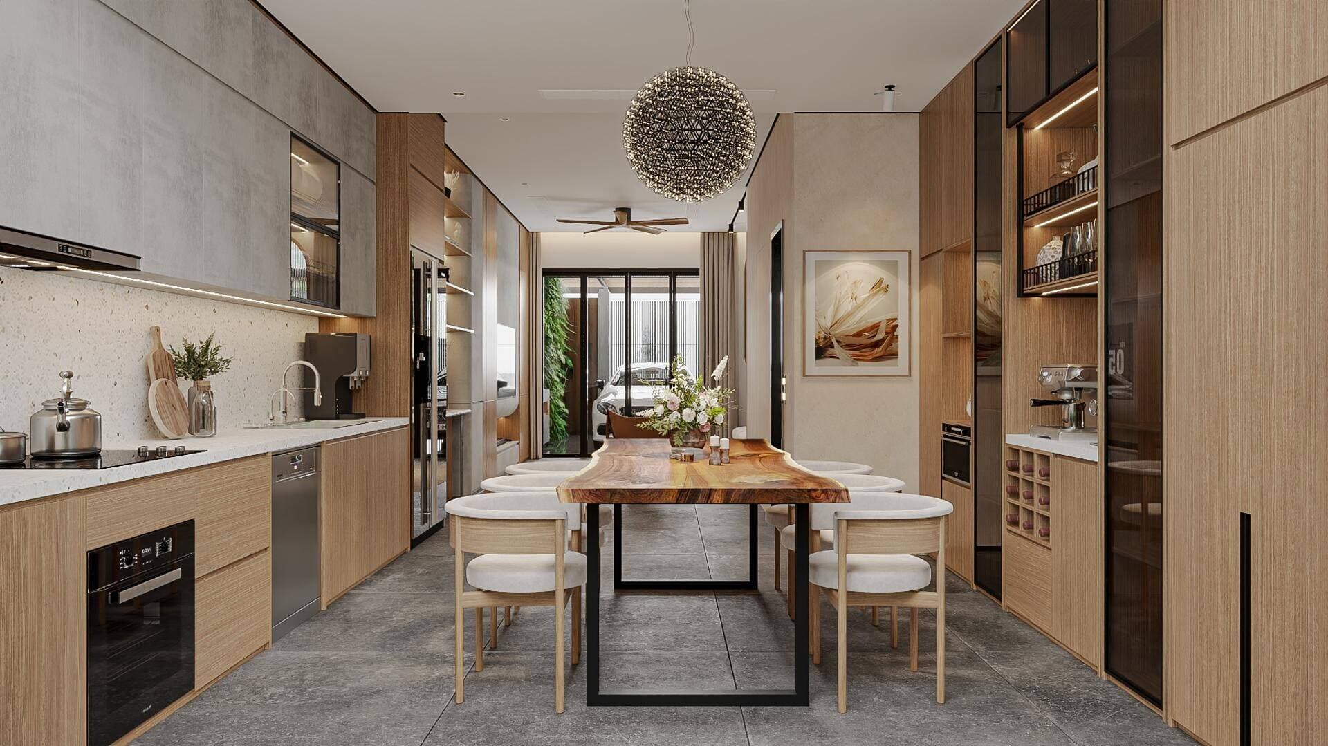 Nhà phố 5 tầng 90m2 tại Thủ Đức phong cách hiện đại tối ưu ánh sáng với công năng đa thế hệ