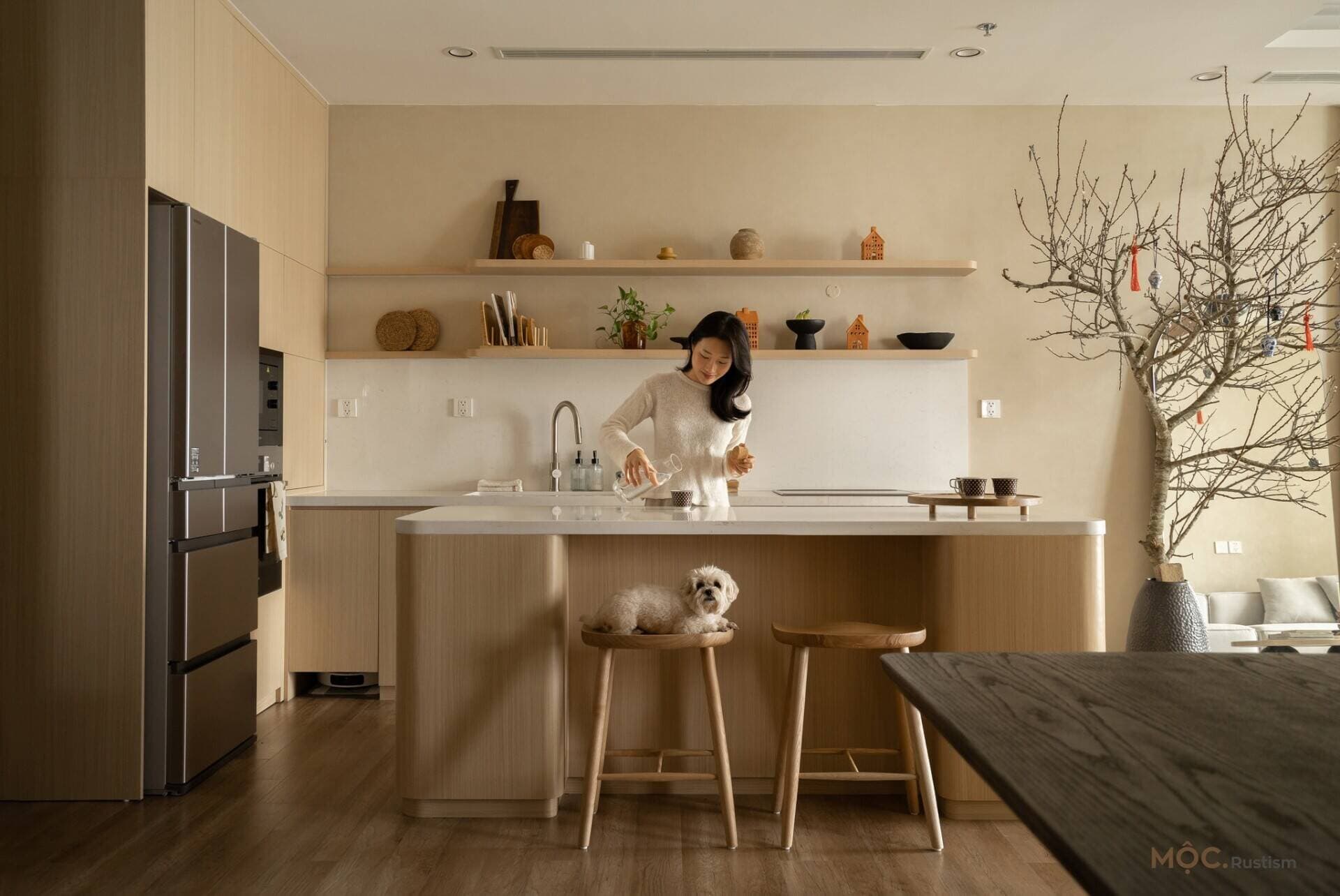 Căn hộ An Yên thiết kế thi công trọn gói với 350 triệu, tối ưu không gian mở và tạo cảm giác sống chậm thư giãn